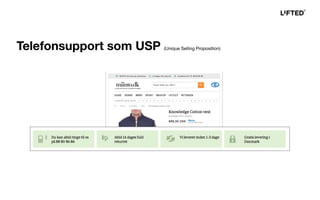 Telefonsupport som USP (Unique Selling Proposition)
 