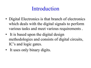 Digital electronics | PPTX