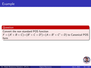 Digital electronics combinational log ckt sop pos kmap quine | PDF