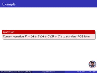 Digital electronics combinational log ckt sop pos kmap quine | PDF
