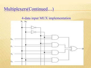 Multiplexers(Continued…)
4-data input MUX implementation
 