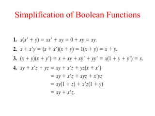Simplification of Boolean Functions
 