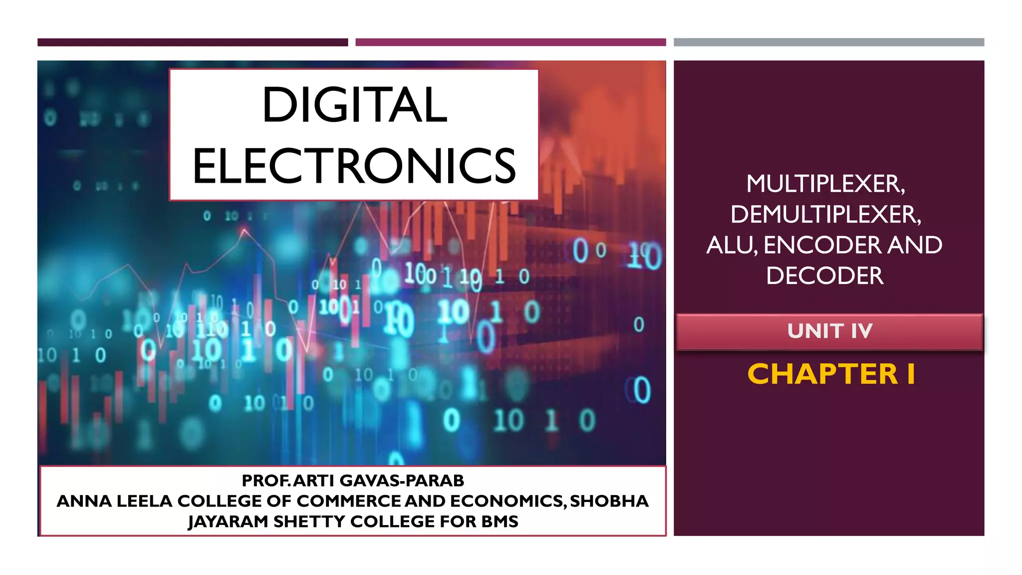 FYBSC IT Digital Electronics Unit IV Chapter I Multiplexer ...