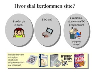 Hva innebærer digitalt utdannede elever? Skapende? Hva skal de skape? På hvilke områder kan vi utdanne IT-kreative mennesker? Forbrukende? - eller 