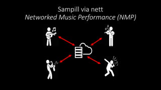 Sampill via nett
Networked Music Performance (NMP)
 