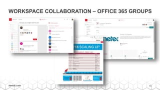 19nextdc.com
WORKSPACE COLLABORATION – OFFICE 365 GROUPS
 