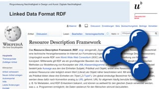 Ringvorlesung Nachhaltigkeit in Design und Kunst: Digitale Nachhaltigkeit
506. November 2019 – Dr. Matthias Stürmer, Forschungsstelle Digitale Nachhaltigkeit
Linked Data Format RDF
 