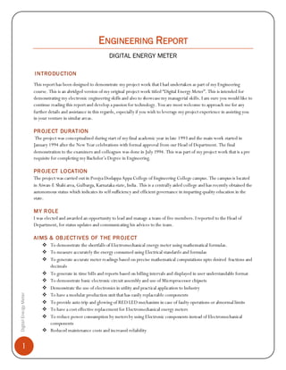 Meter Declaration Report Digital Energy Meter Project Report | PDF