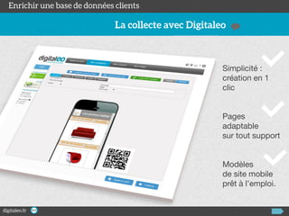 Simplicité :
création en 1
clic

Pages
adaptable
sur tout support

Modèles
de site mobile
prêt à l’emploi.

 