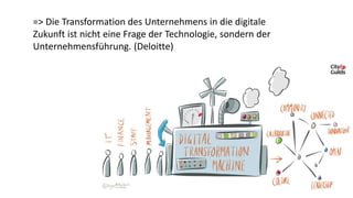 => Die Transformation des Unternehmens in die digitale
Zukunft ist nicht eine Frage der Technologie, sondern der
Unternehmensführung. (Deloitte)
 
