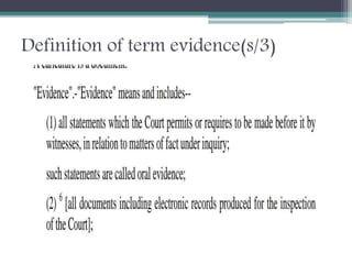 Definition of term evidence(s/3)
 
