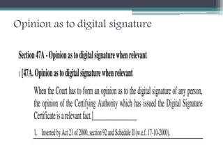 Opinion as to digital signature
 
