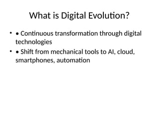Digital_Evolution_Presentation.pptx, How technology transformed our ...