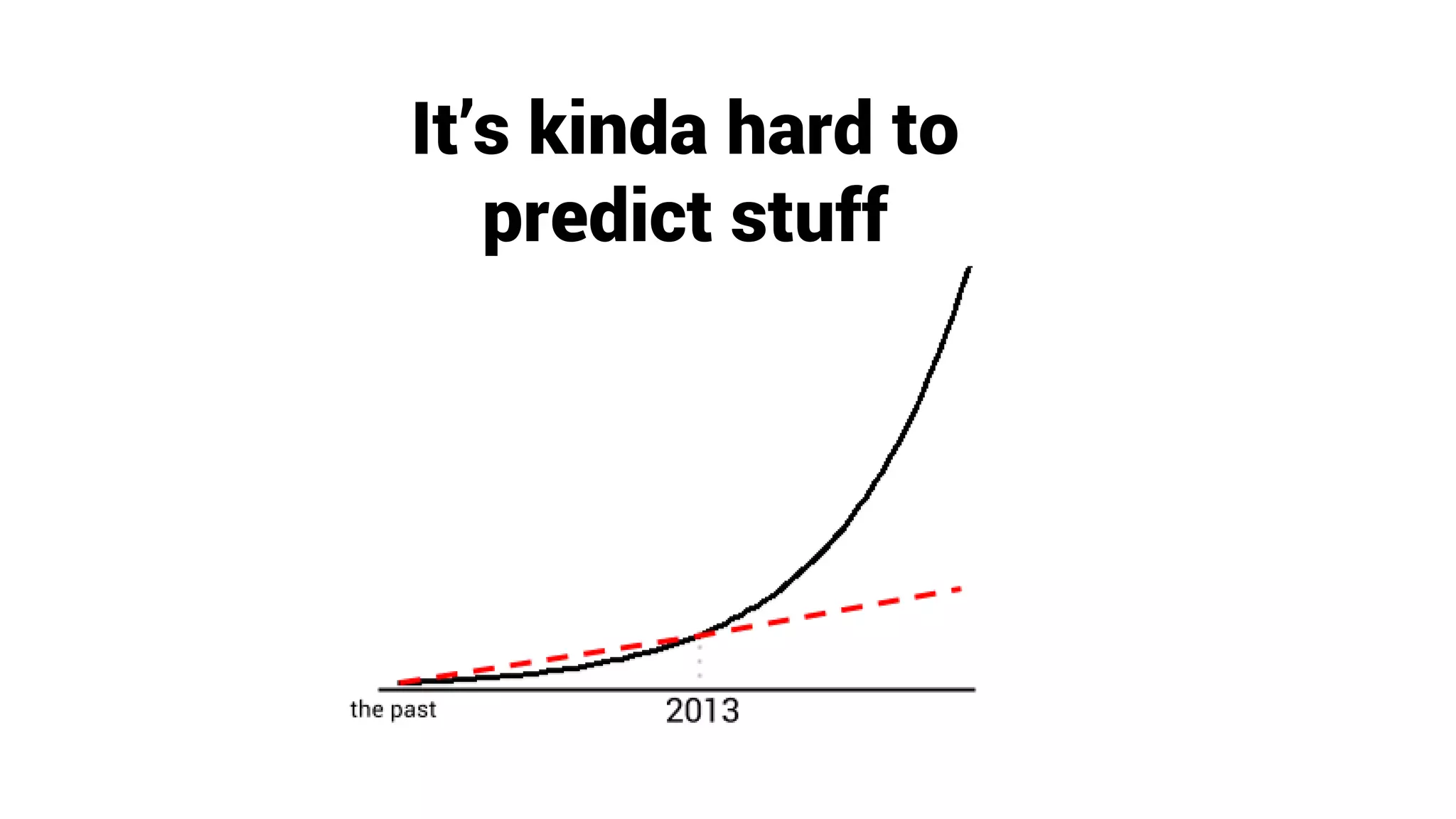 It’s kinda hard to
predict stuff
 