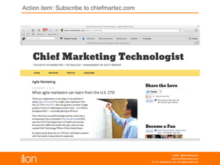 © i-on interactive, inc. All rights reserved • www.ioninteractive.com
An explosion of traffic sources....
Niche
Social
Email
Organic search
PPC search
PR/viral/buzz
Print
Broadcast
Direct
QR
....Requires an explosion of trackable, tested,
highly relevant pages. Agile is the only way.
 