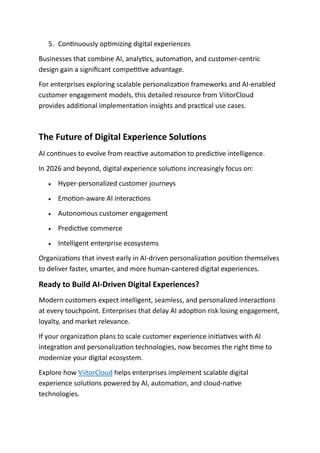 Digital Experience Solution with AI Personalisation | PDF