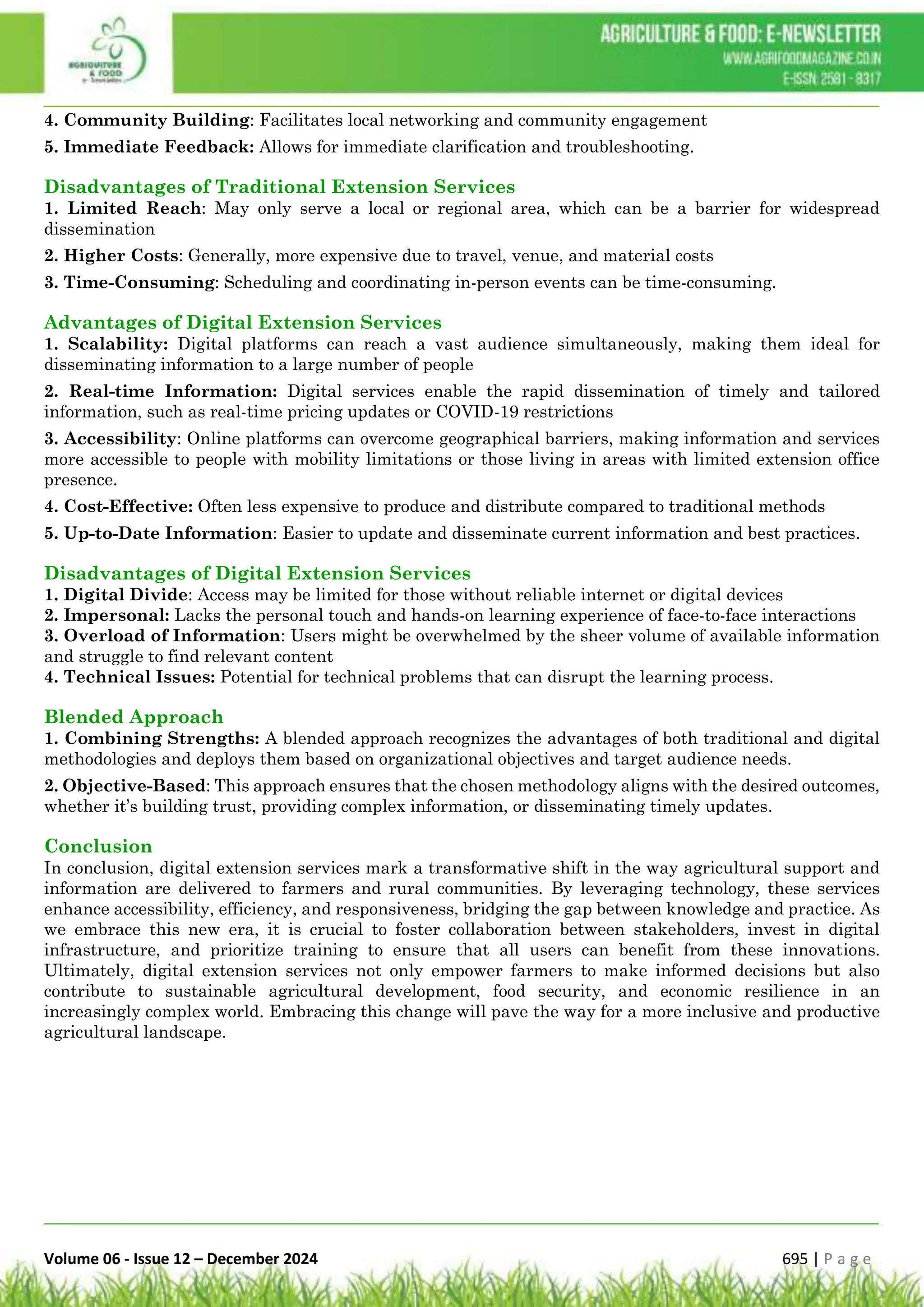 Digital Extension Services, Enhancing Agricultural Productivity and ...