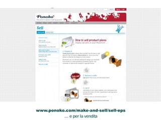 www.ponoko.com/make-and-sell/sell-eps 
… e per la vendita 
A 
B 
C 
 