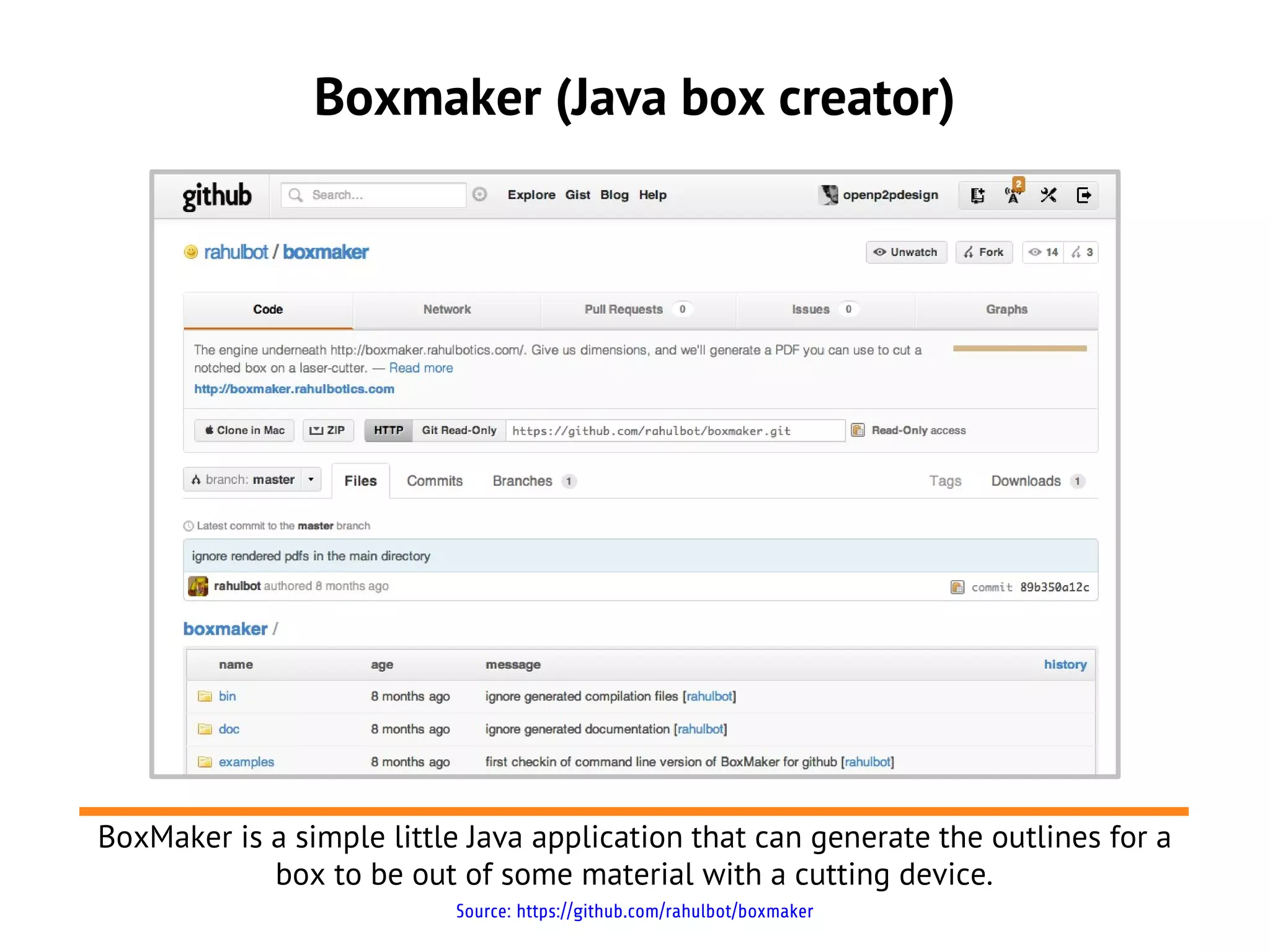 Boxmaker (Java box creator)
BoxMaker is a simple little Java application that can generate the outlines for a
box to be out of some material with a cutting device.
Source: https://github.com/rahulbot/boxmaker
 