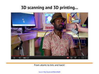 3D scanning and 3D printing...




      From atoms to bits and back!

          Source: http://youtu.be/lX6p7ei8qRA
 