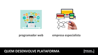 QUEM	
  DESENVOLVE	
  PLATAFORMA	
  
programador	
  web	
   empresa	
  especialista	
  
 