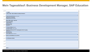 © 2016 SAP SE or an SAP affiliate company. All rights reserved. 9
Mein Tagesablauf: Business Development Manager, SAP Education
 