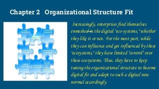 Chapter 2 Organizational Structure Fit
Increasingly, enterprises find themselves
enmeshed in the digital "eco-systems," wh...