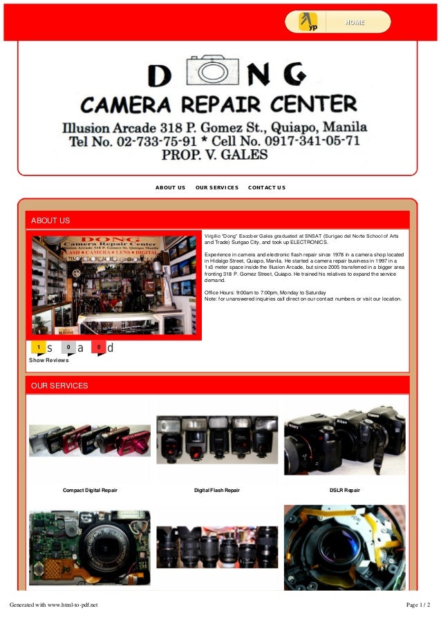 Digital Flash and Lens Repair Dong Camera Repair Center