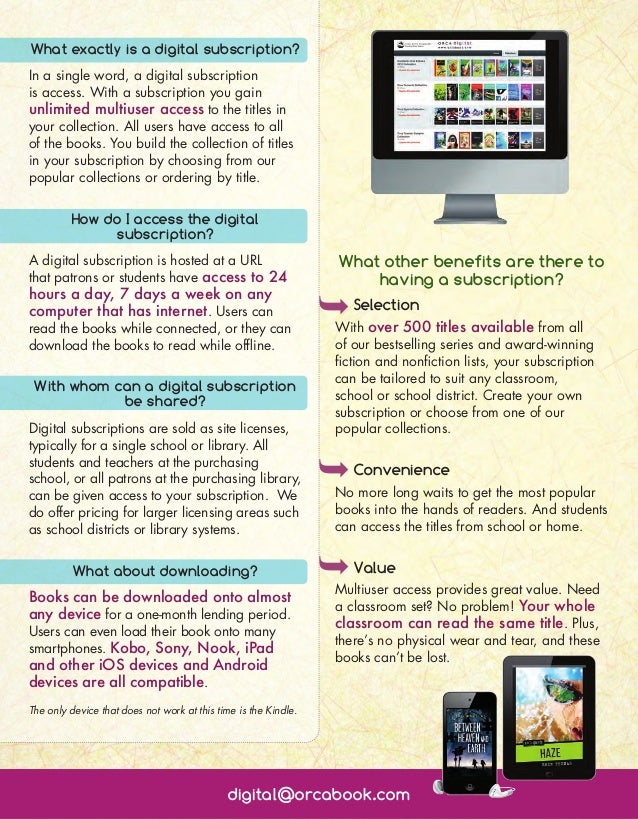 Orca Digital Ebook Subscription Flyer