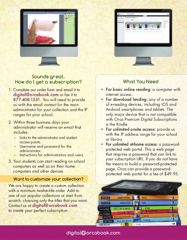Orca Digital Ebook Subscription Flyer