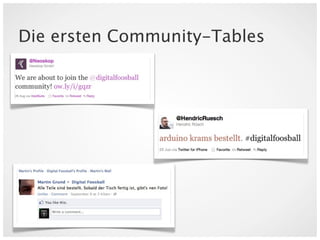 Die ersten Community-Tables
 