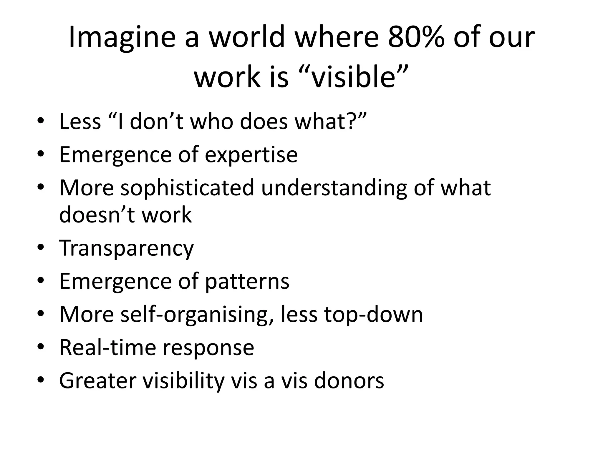  ???What % of our work is “invisible”?