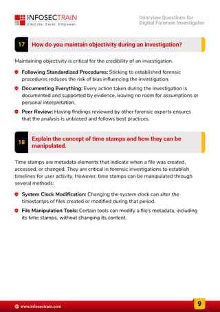 Digital Forensic Investigator Top Interview Questions and answers | PDF