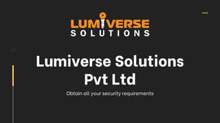 01
Lumiverse Solutions
Pvt Ltd
Obtain all your security requirements
 