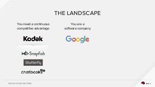 RED HAT CLOUD SOLUTIONS
THE LANDSCAPE
You need a continuous
competitive advantage
You are a
software company
 