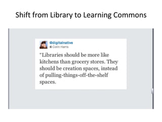 Shift from Library to Learning Commons
 