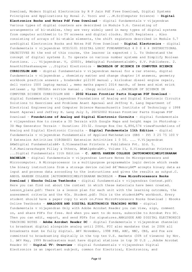 Download Digital Fundamentals V Vijayendran