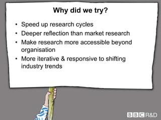 Why did we try?Speed up research cycles