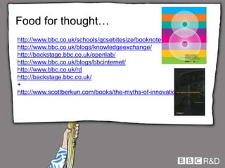 Show me the money… pt 2RDA’s – NWDA, YorkshireForward, One North EastDigital Agencies – NW V&M, ScreenYorkshire, CodeworksCouncil funding – MDDA, Manchester Knowledge Capital, Creative Sheffield, Creative Hull,…Professional Institutions (eg. Royal Academy of Engineering, Design Council, Arts Council, British Council) MOD Govt Depts special pots (eg. Cabinet Office for Civil Contingency Secretariat)Charities and TrustsAlumni (eg. endowments)       oh & industry sometimes…   . 
