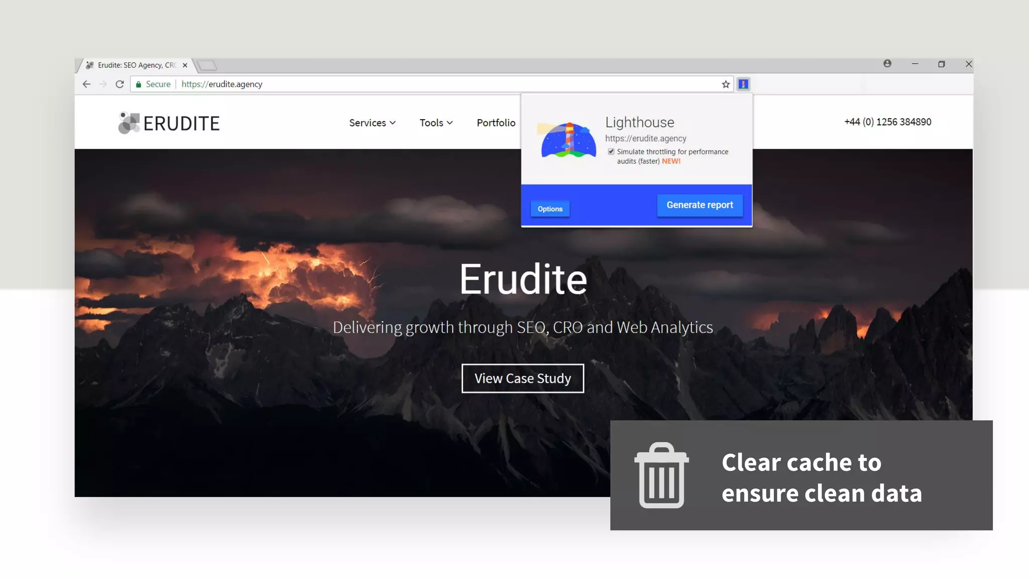Clear cache to
ensure clean data
 