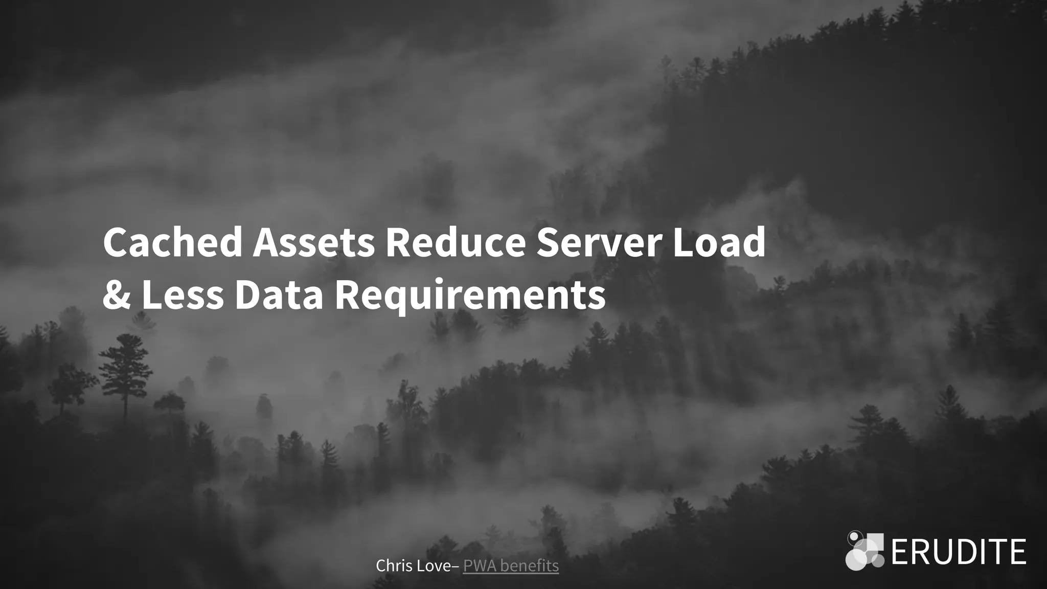 Cached Assets Reduce Server Load
& Less Data Requirements
Chris Love– PWA benefits
 