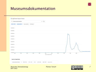 Museumsdokumentation
Deutscher Orientalistentag
DOT 2022
Thomas Tunsch 7
 