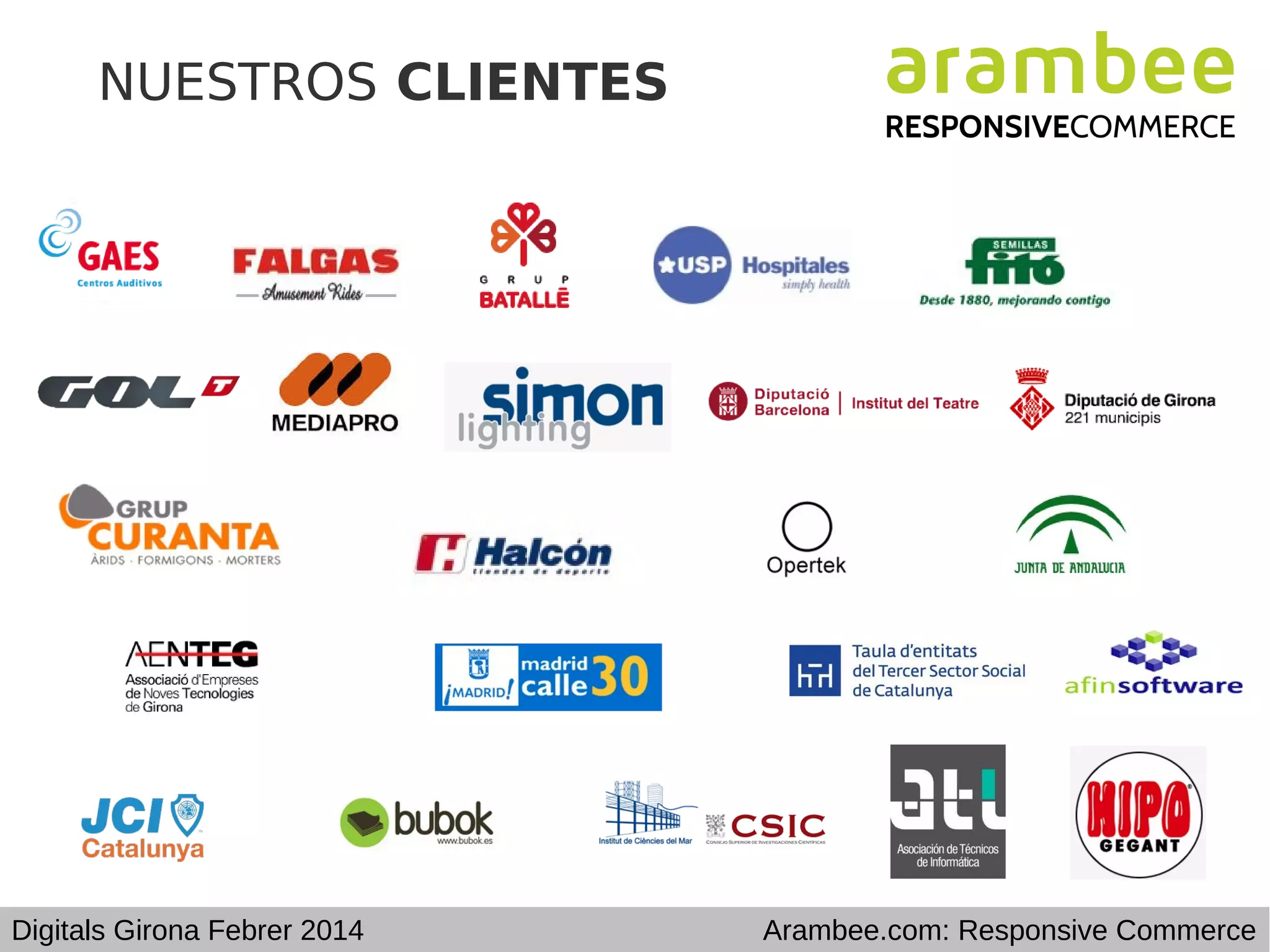 NUESTROS CLIENTES

Digitals Girona Febrer 2014

Arambee.com: Responsive Commerce

 