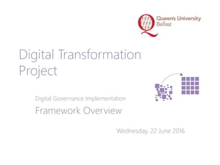 Digital Governance Implementation
Framework Overview
Wednesday, 22 June 2016
 