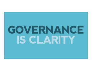 GOVERNANCE
IS CLARITY
 