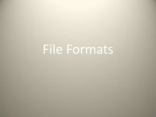 File Formats
 