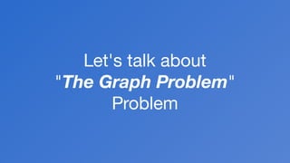 Let's talk about
"The Graph Problem"
Problem
 
