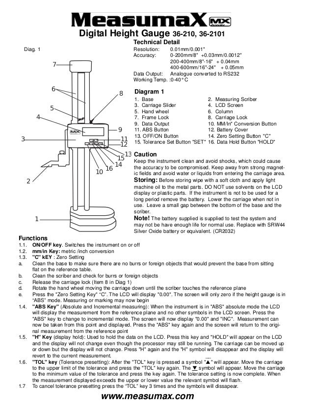 Digital height gauge