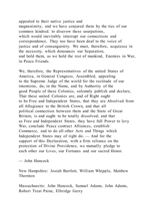 what does usurpations mean in the declaration of independence