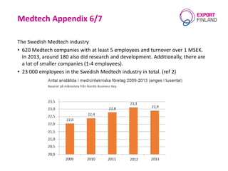 Medtech Appendix 6/7
The Swedish Medtech industry
• 620 Medtech companies with at least 5 employees and turnover over 1 MS...